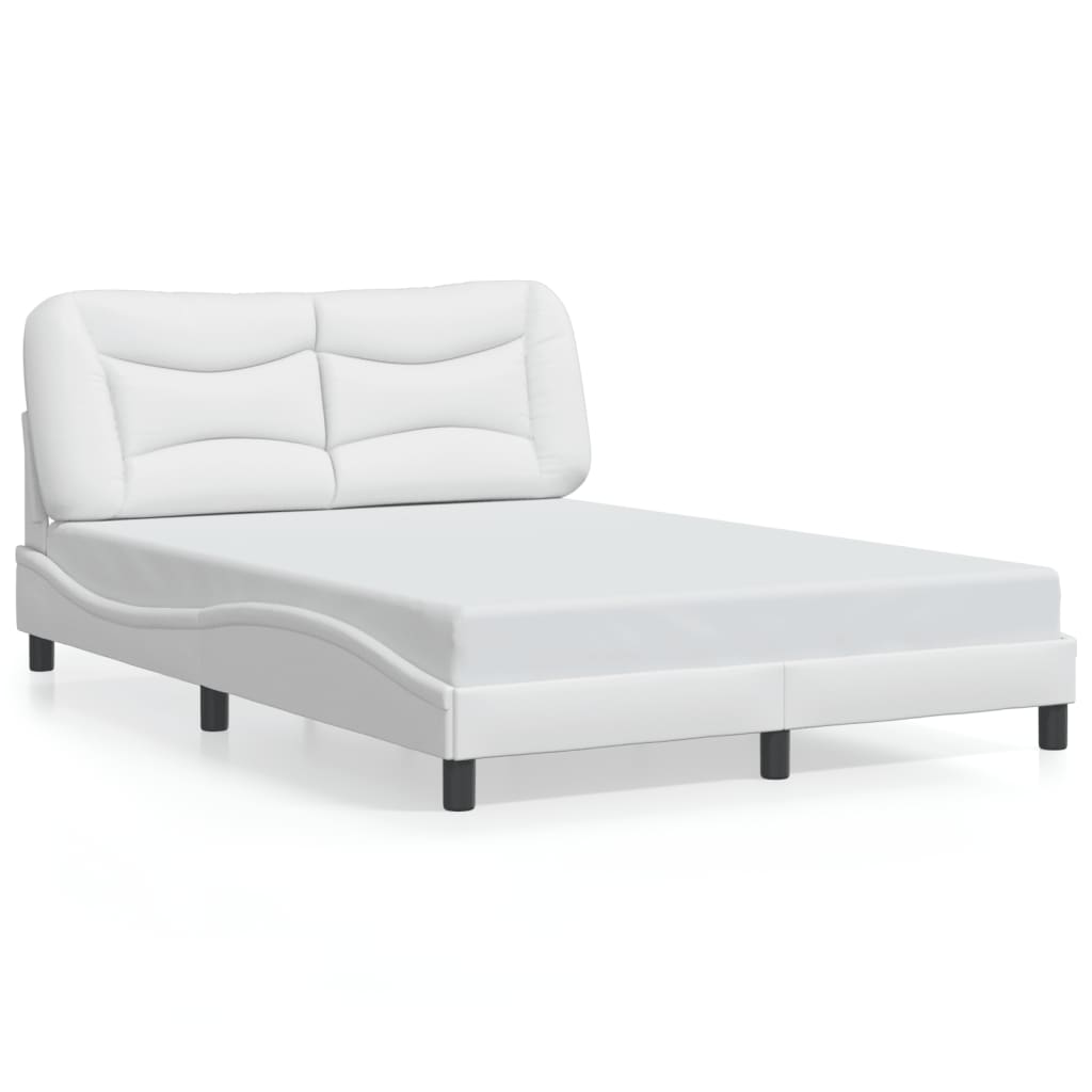 Cadre de lit sans matelas blanc 140x190 cm similicuir - XIOS