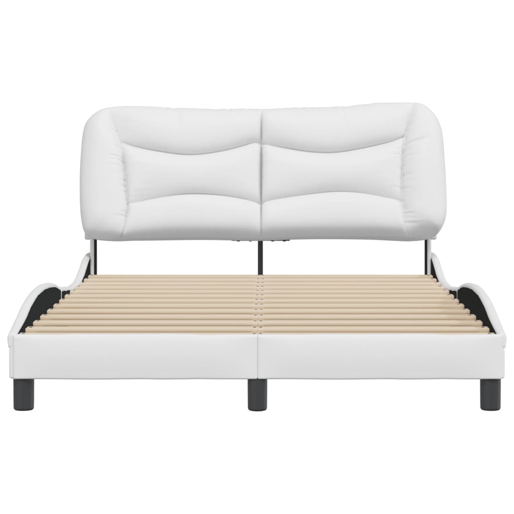 Cadre de lit sans matelas blanc 140x190 cm similicuir - XIOS