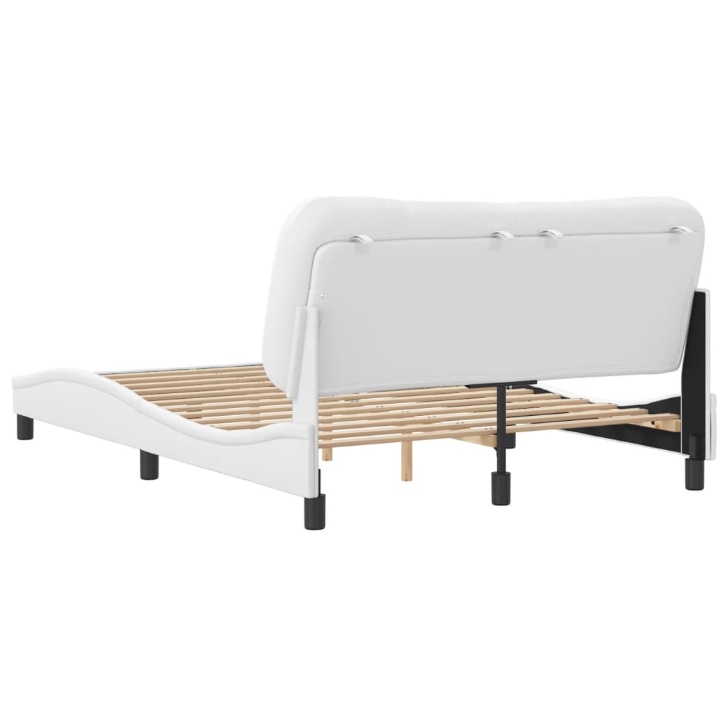 Cadre de lit sans matelas blanc 140x190 cm similicuir - XIOS