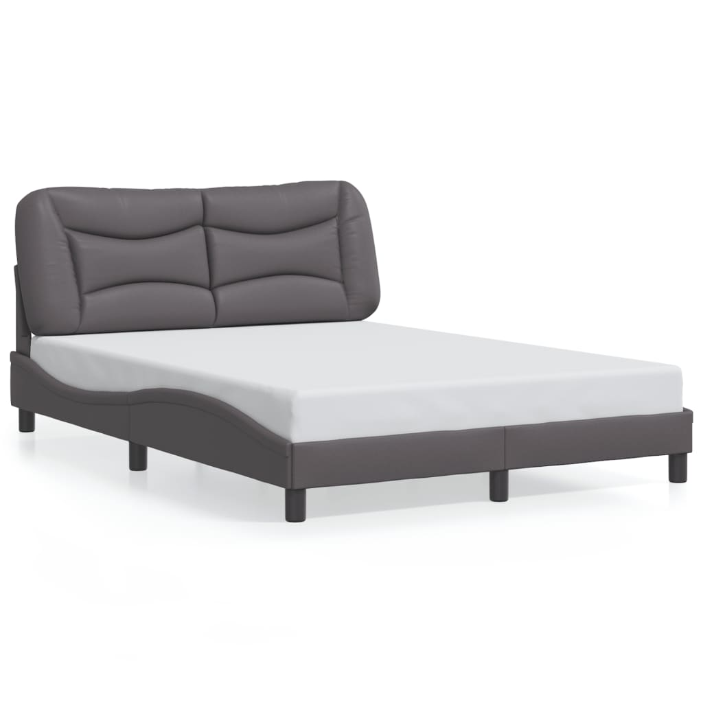 Cadre de lit sans matelas gris 140x190 cm similicuir - XIOS