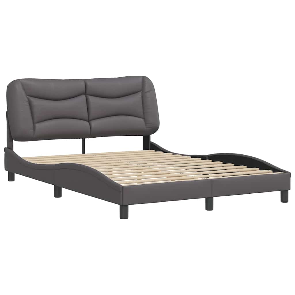 Cadre de lit sans matelas Hvar gris 140x190 cm similicuir