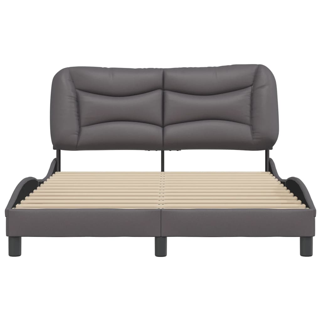 Cadre de lit sans matelas gris 140x190 cm similicuir - XIOS