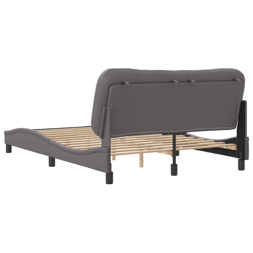 Cadre de lit sans matelas gris 140x190 cm similicuir - XIOS