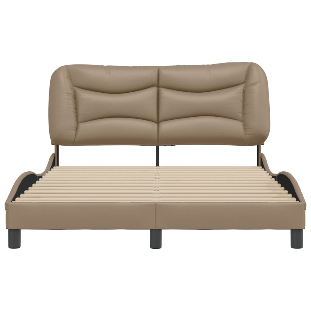 Cadre de lit sans matelas cappuccino 140x190 cm similicuir - XIOS