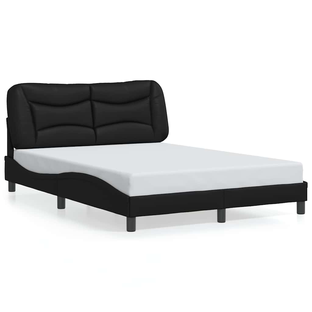 Cadre de lit sans matelas Hvar noir 140x200 cm similicuir