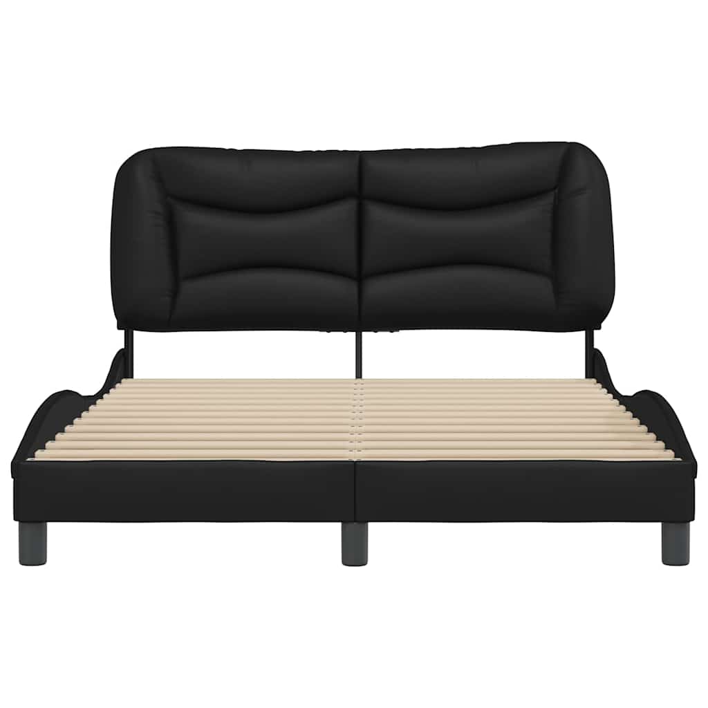 Cadre de lit sans matelas Hvar noir 140x200 cm similicuir