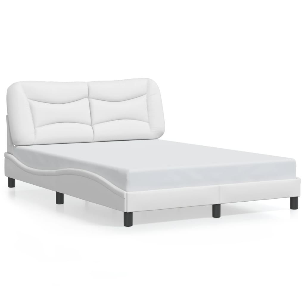 Cadre de lit sans matelas blanc 140x200 cm similicuir - XIOS