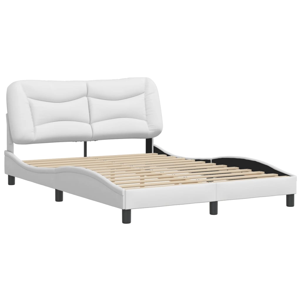 Cadre de lit sans matelas blanc 140x200 cm similicuir - XIOS