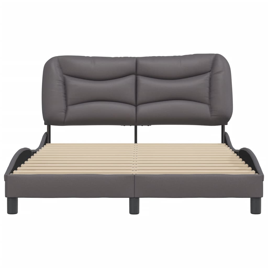 Cadre de lit sans matelas gris 140x200 cm similicuir - XIOS
