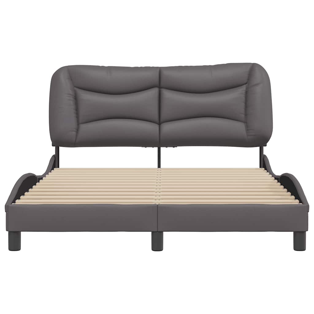 Cadre de lit sans matelas Hvar gris 140x200 cm similicuir