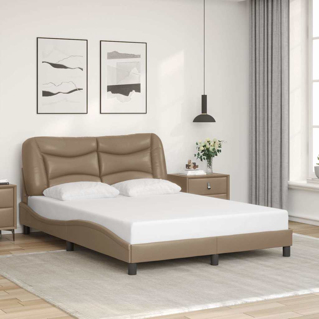 Cadre de lit sans matelas Hvar cappuccino 140x200 cm similicuir