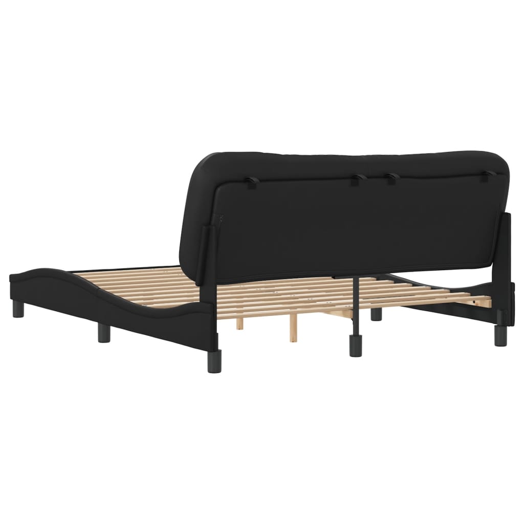 Cadre de lit sans matelas noir 160x200 cm similicuir - XIOS