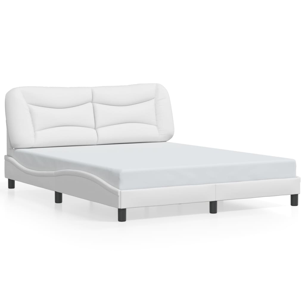 Cadre de lit sans matelas Hvar blanc 160x200 cm similicuir