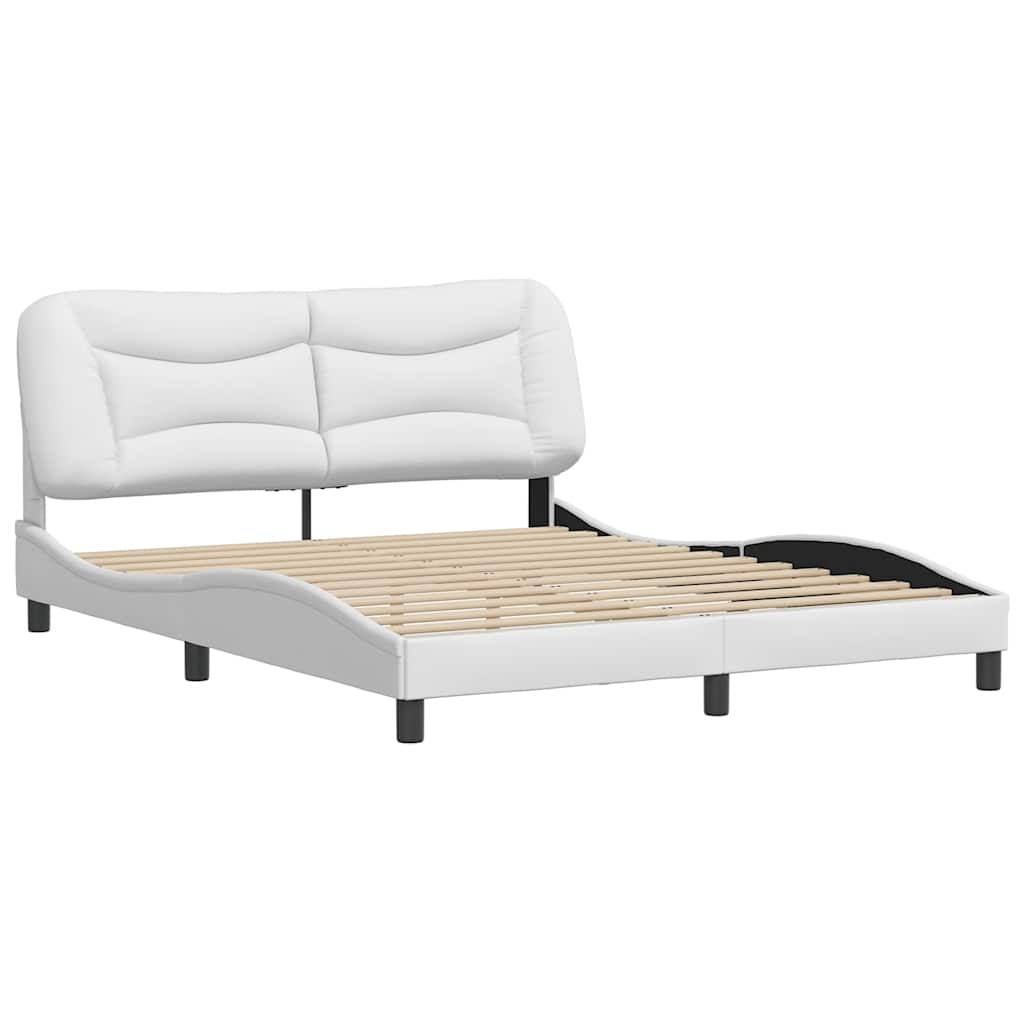 Cadre de lit sans matelas Hvar blanc 160x200 cm similicuir