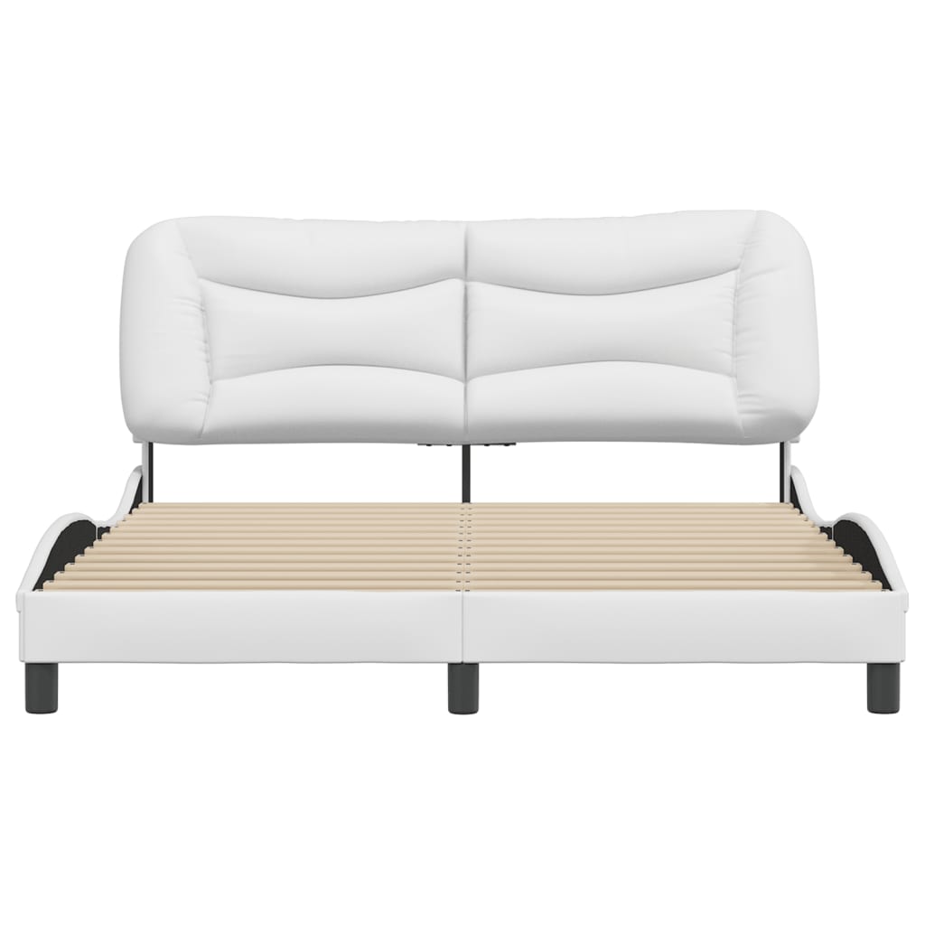 Cadre de lit sans matelas blanc 160x200 cm similicuir - XIOS