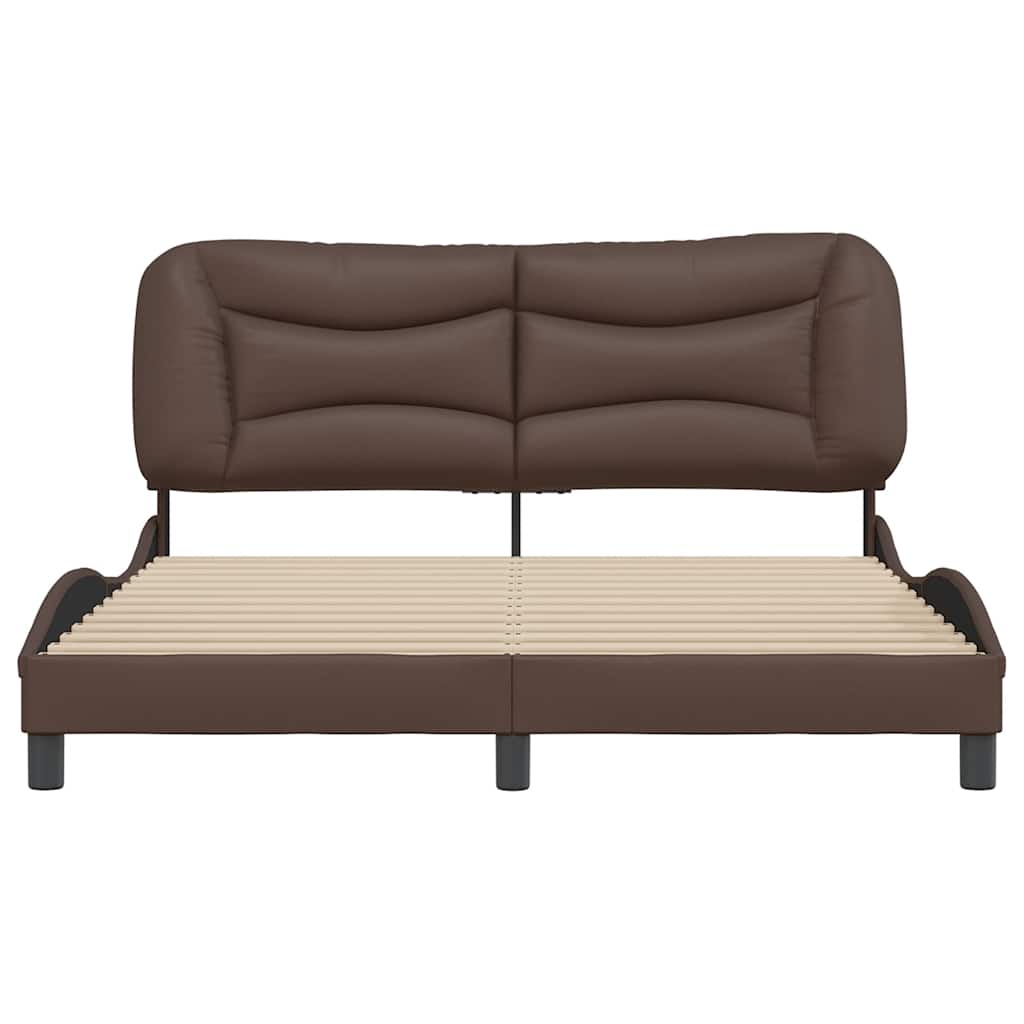 Cadre de lit sans matelas Hvar marron 160x200 cm similicuir