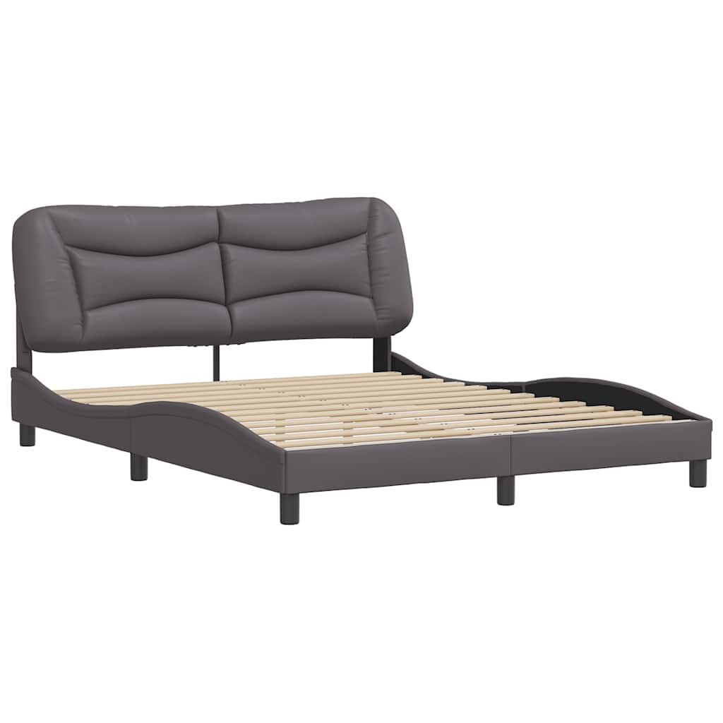 Cadre de lit sans matelas Hvar gris 160x200 cm similicuir