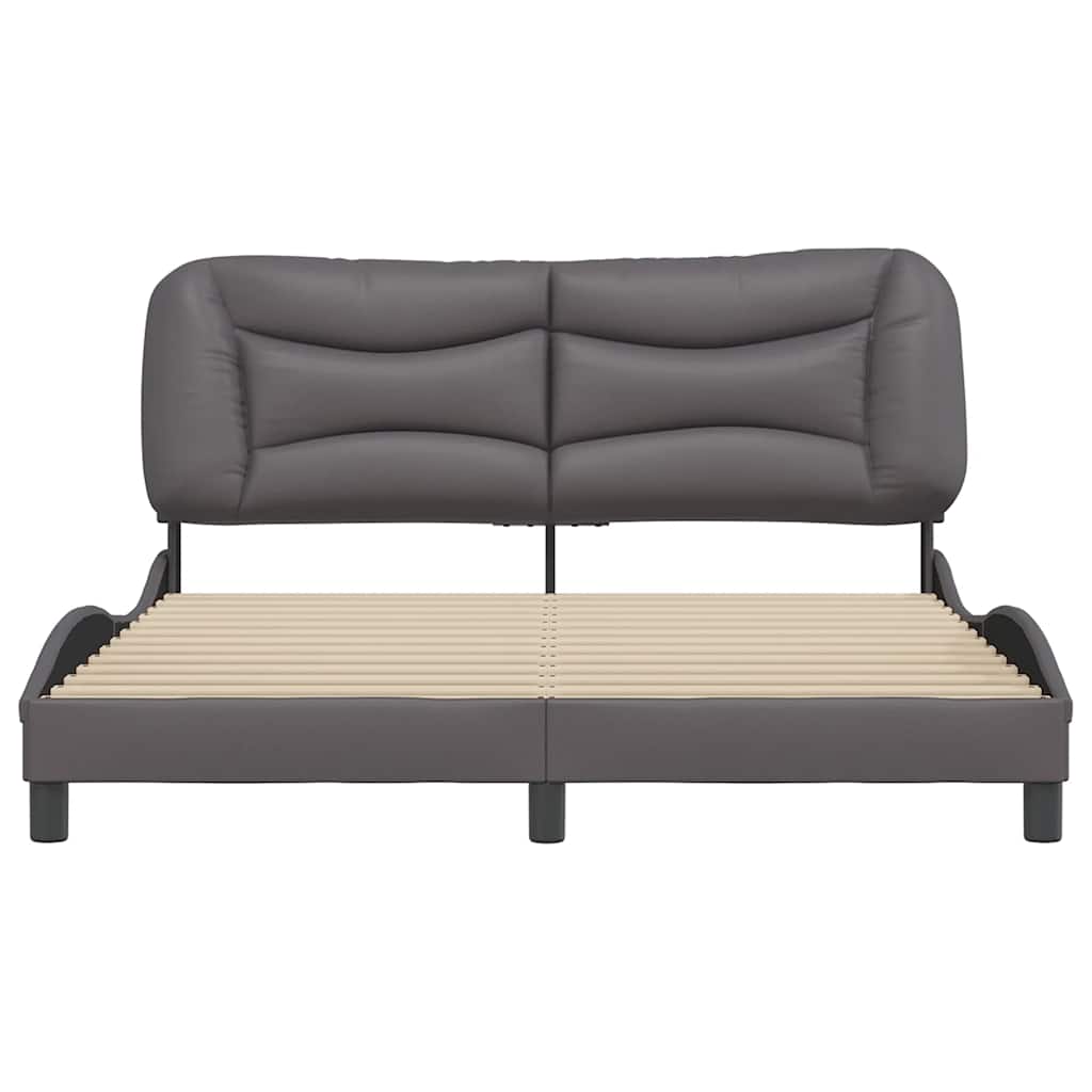 Cadre de lit sans matelas Hvar gris 160x200 cm similicuir