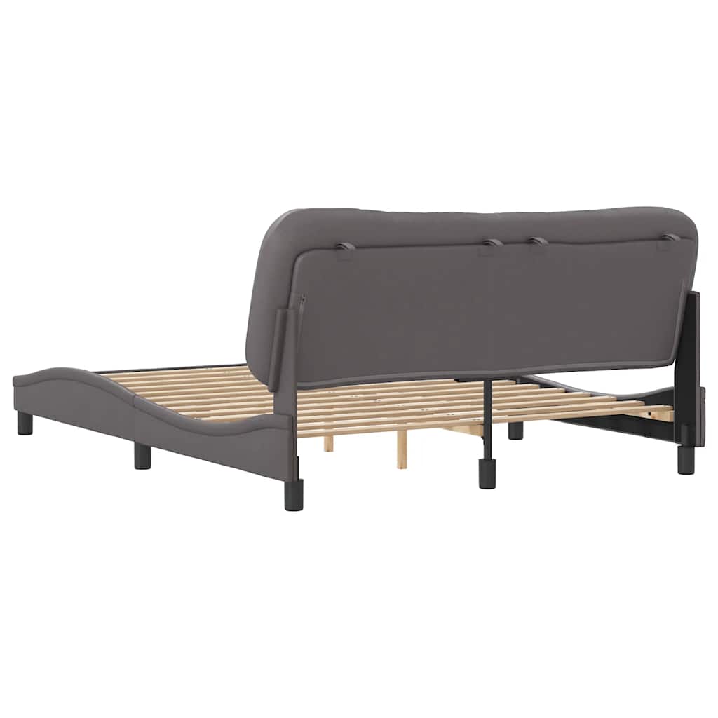 Cadre de lit sans matelas gris 160x200 cm similicuir - XIOS