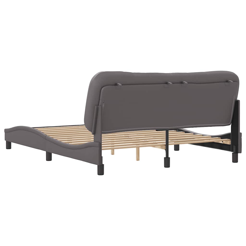 Cadre de lit sans matelas Hvar gris 160x200 cm similicuir