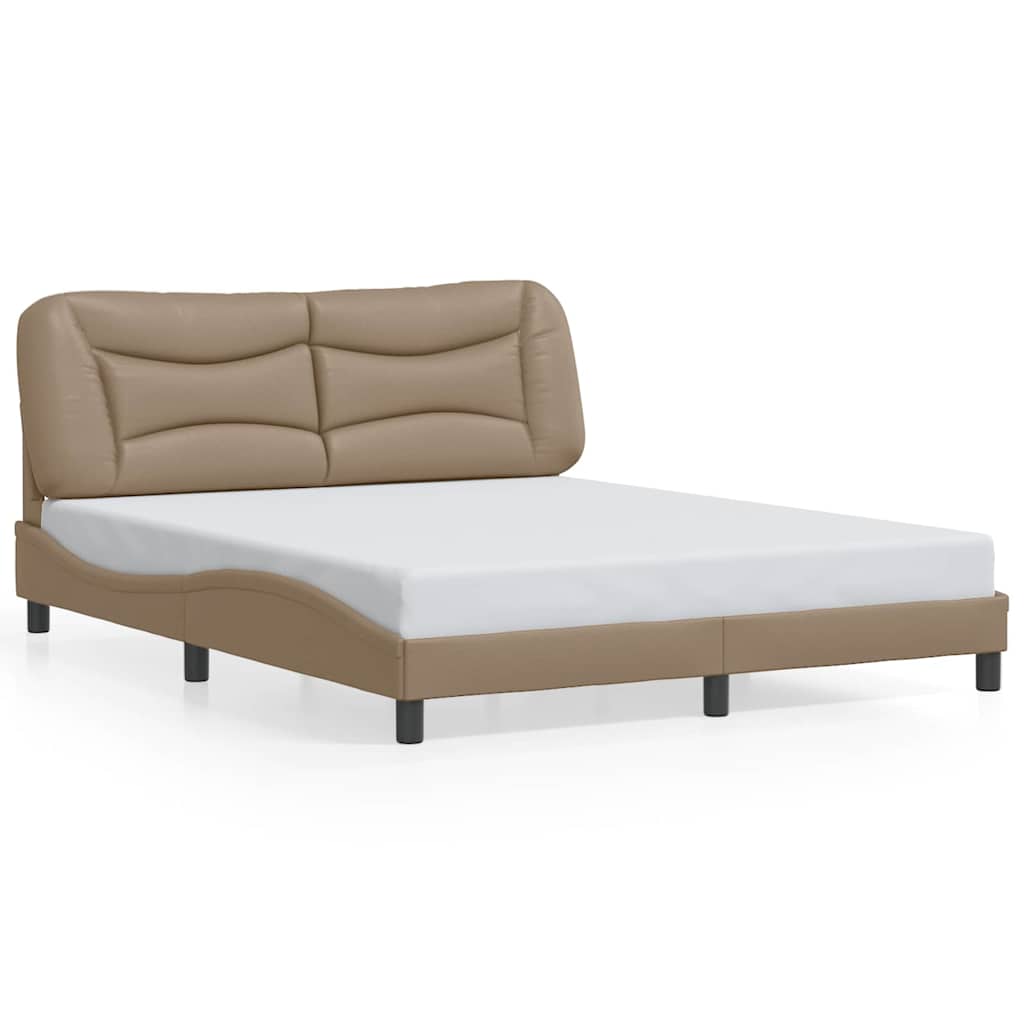 Cadre de lit sans matelas Hvar cappuccino 160x200 cm similicuir - XIOS