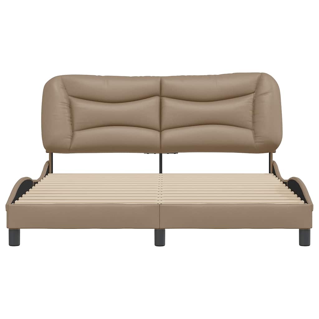 Cadre de lit sans matelas Hvar cappuccino 160x200 cm similicuir - XIOS