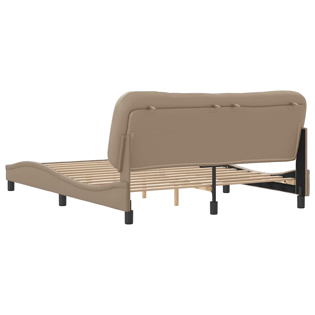 Cadre de lit sans matelas Hvar cappuccino 160x200 cm similicuir - XIOS