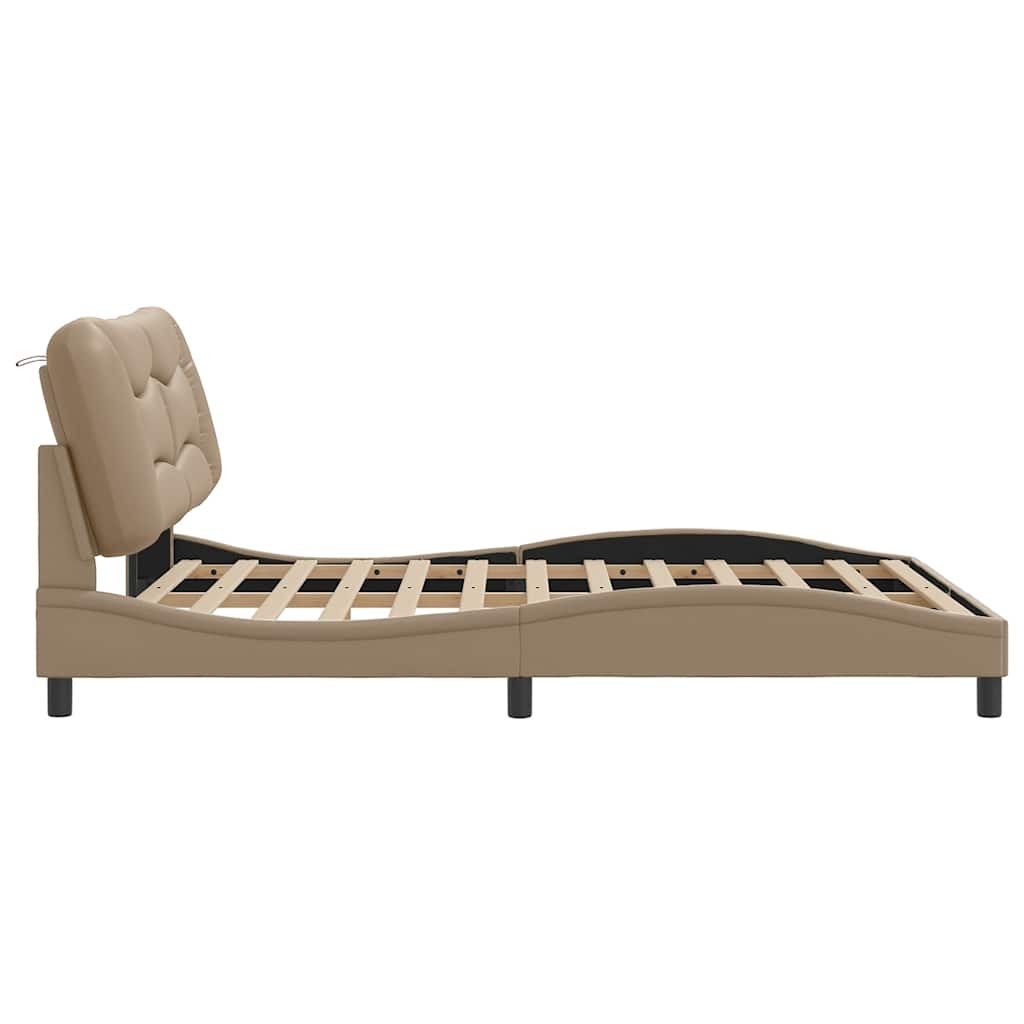 Cadre de lit sans matelas Hvar cappuccino 160x200 cm similicuir - XIOS