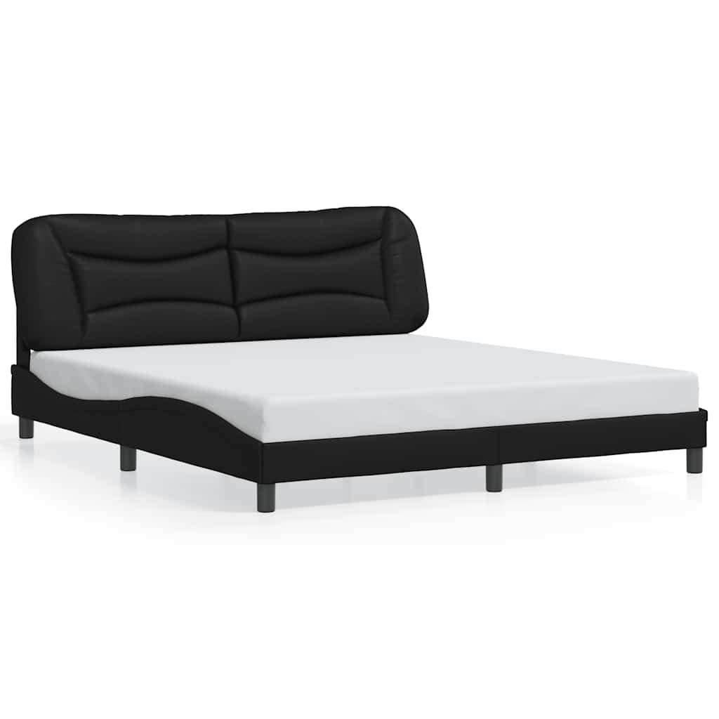 Cadre de lit sans matelas Hvar noir 180x200 cm similicuir