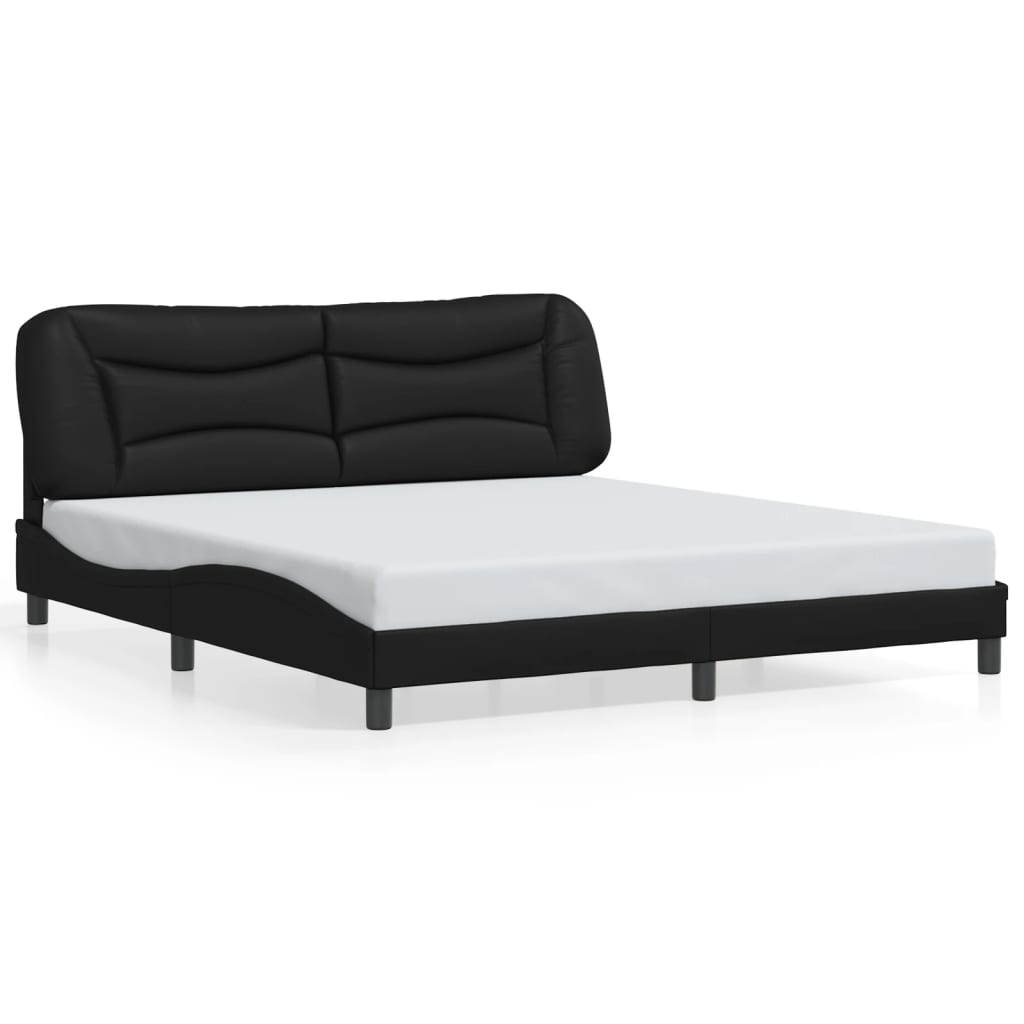 Cadre de lit sans matelas noir 180x200 cm similicuir - XIOS
