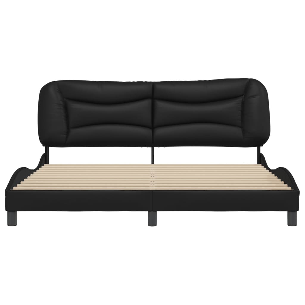 Cadre de lit sans matelas noir 180x200 cm similicuir - XIOS