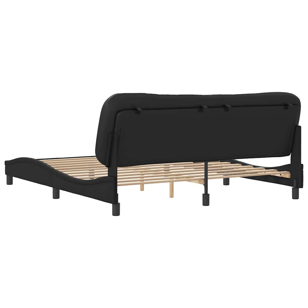 Cadre de lit sans matelas Hvar noir 180x200 cm similicuir