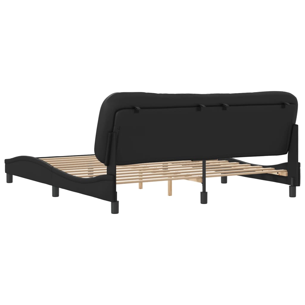 Cadre de lit sans matelas noir 180x200 cm similicuir - XIOS
