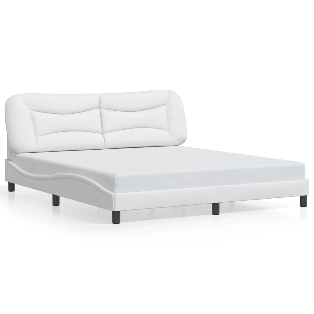 Cadre de lit sans matelas Hvar blanc 180x200 cm similicuir - XIOS