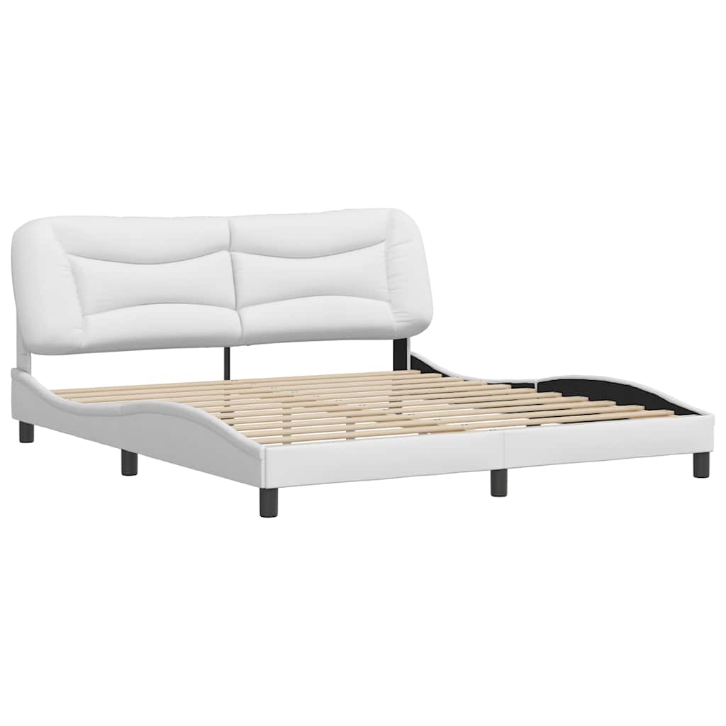 Cadre de lit sans matelas Hvar blanc 180x200 cm similicuir - XIOS