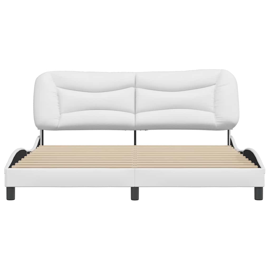 Cadre de lit sans matelas Hvar blanc 180x200 cm similicuir - XIOS