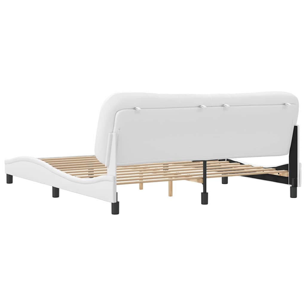 Cadre de lit sans matelas Hvar blanc 180x200 cm similicuir - XIOS