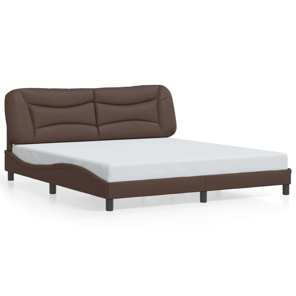 Cadre de lit sans matelas marron 180x200 cm similicuir - XIOS