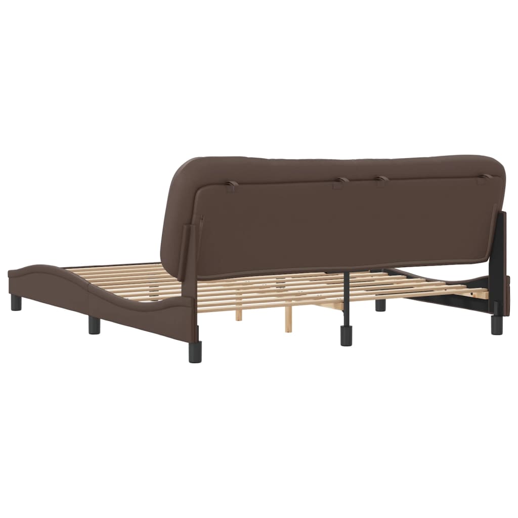 Cadre de lit sans matelas marron 180x200 cm similicuir - XIOS