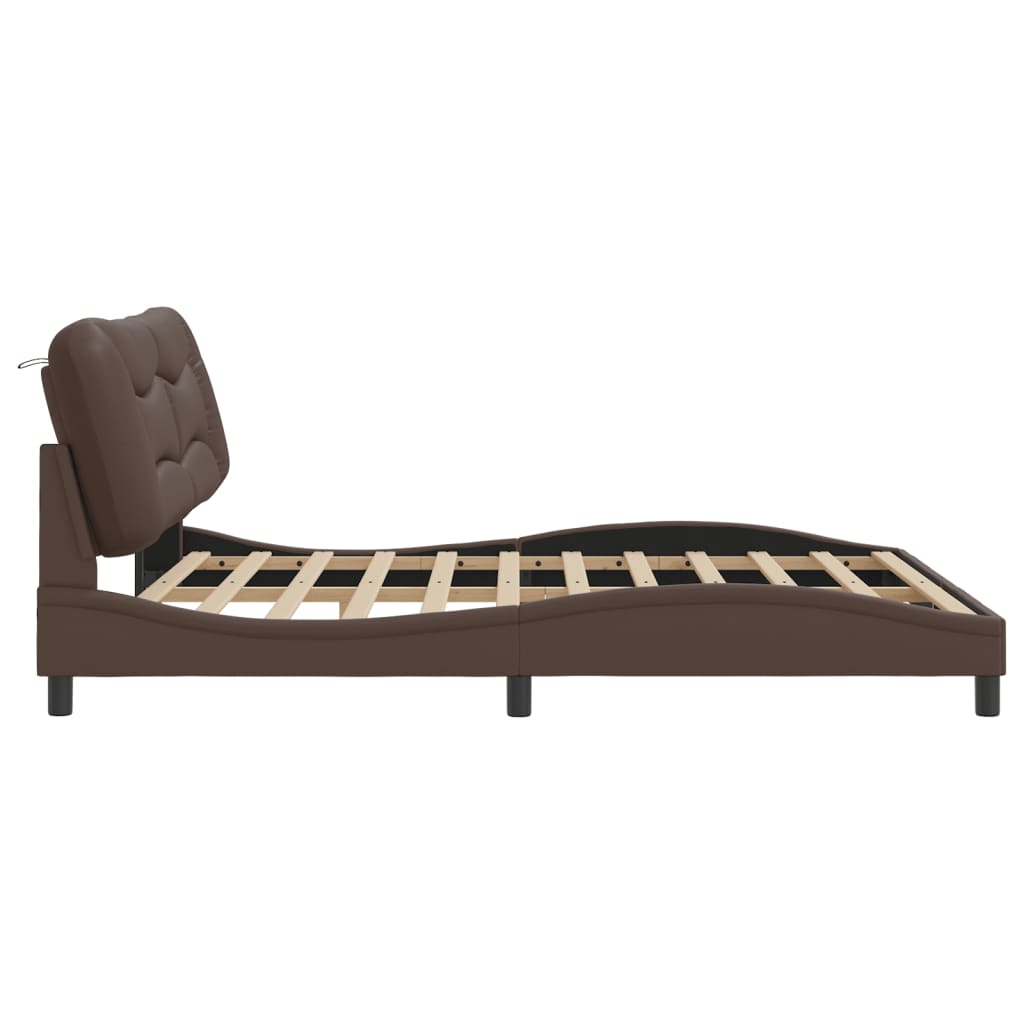 Cadre de lit sans matelas marron 180x200 cm similicuir - XIOS