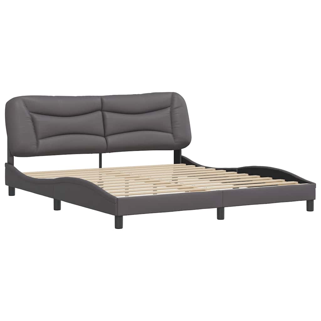 Cadre de lit sans matelas Hvar gris 180x200 cm similicuir