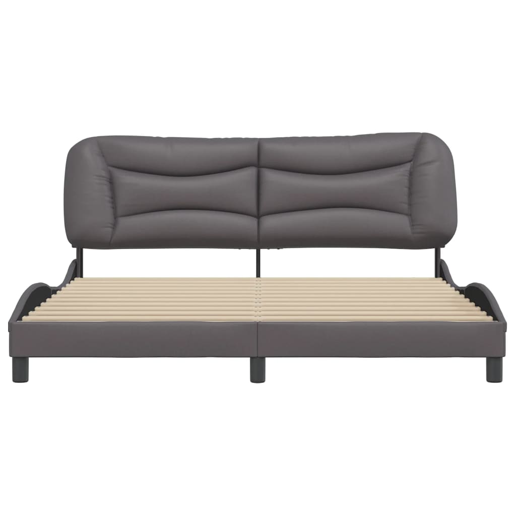 Cadre de lit sans matelas gris 180x200 cm similicuir - XIOS