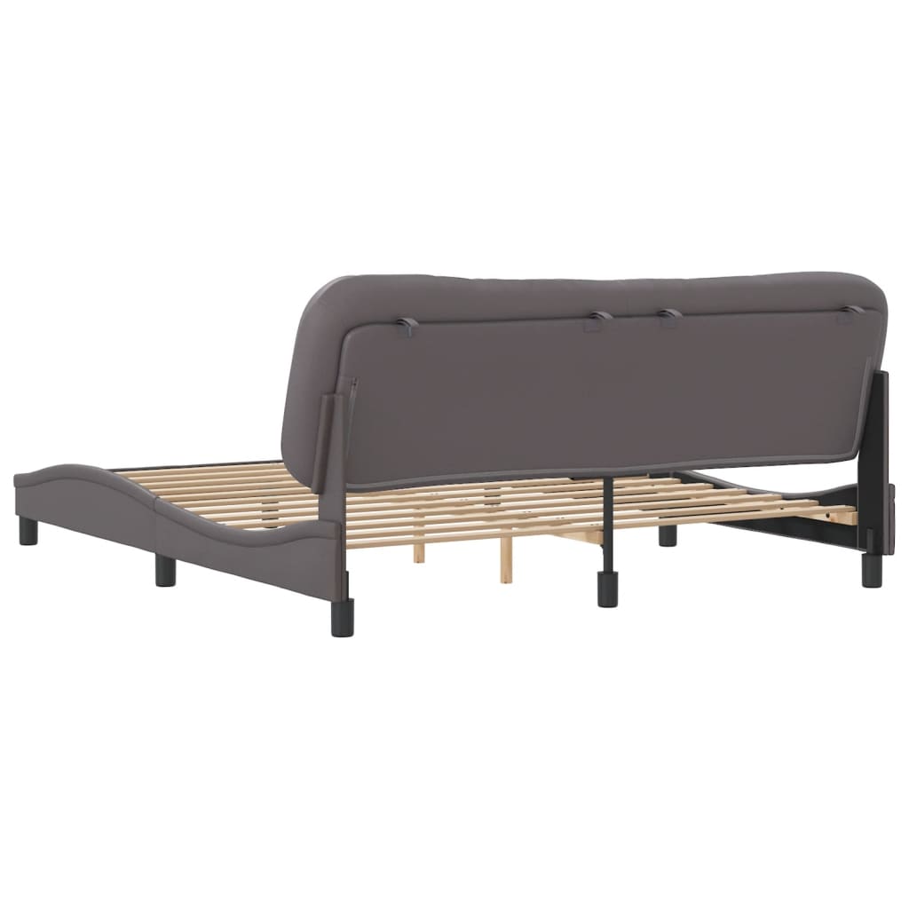 Cadre de lit sans matelas gris 180x200 cm similicuir - XIOS