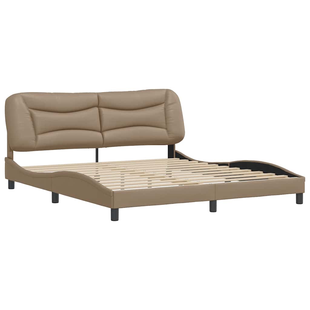 Cadre de lit sans matelas Hvar cappuccino 180x200 cm similicuir