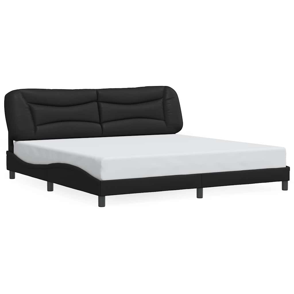 Cadre de lit sans matelas Hvar noir 200x200 cm similicuir - XIOS