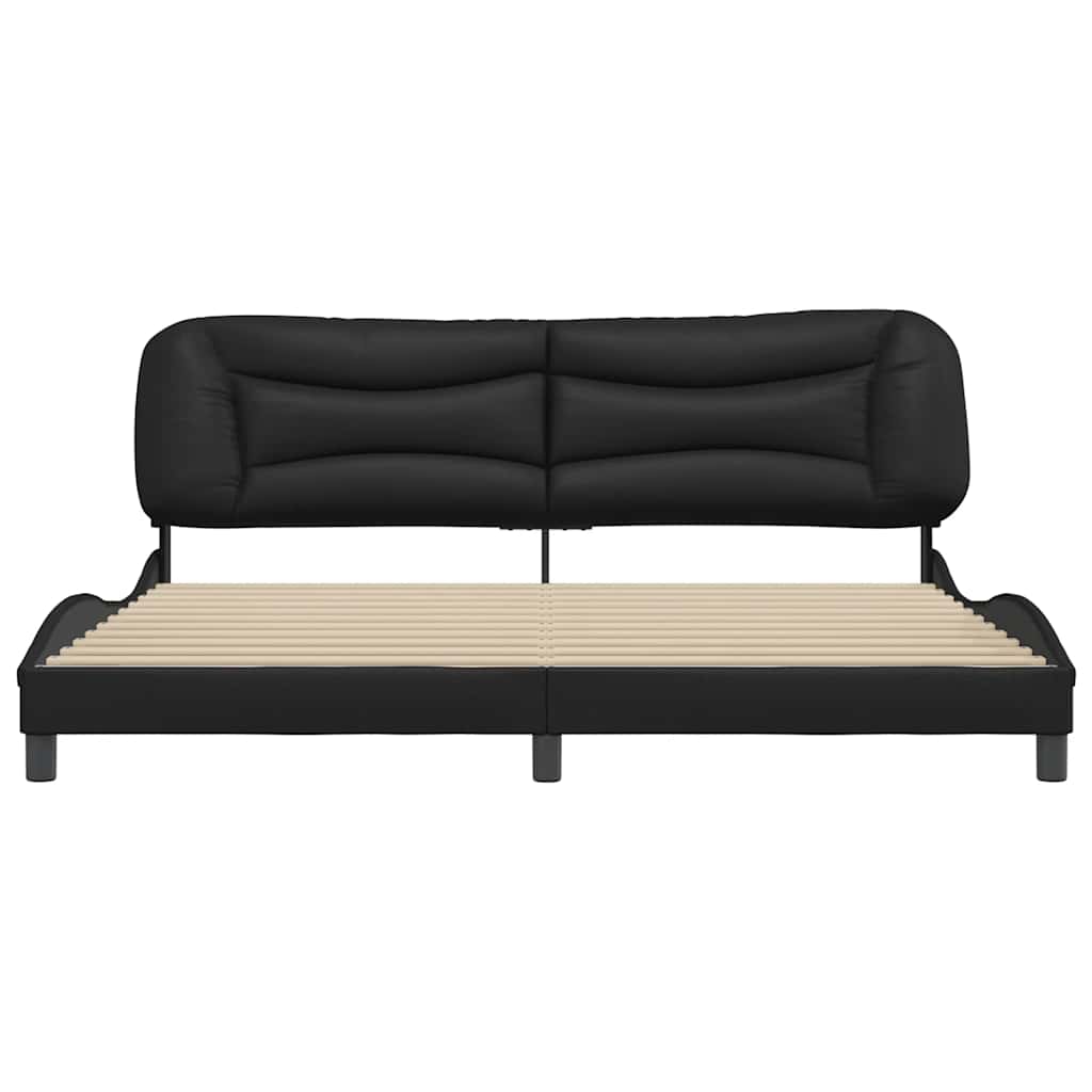 Cadre de lit sans matelas Hvar noir 200x200 cm similicuir - XIOS