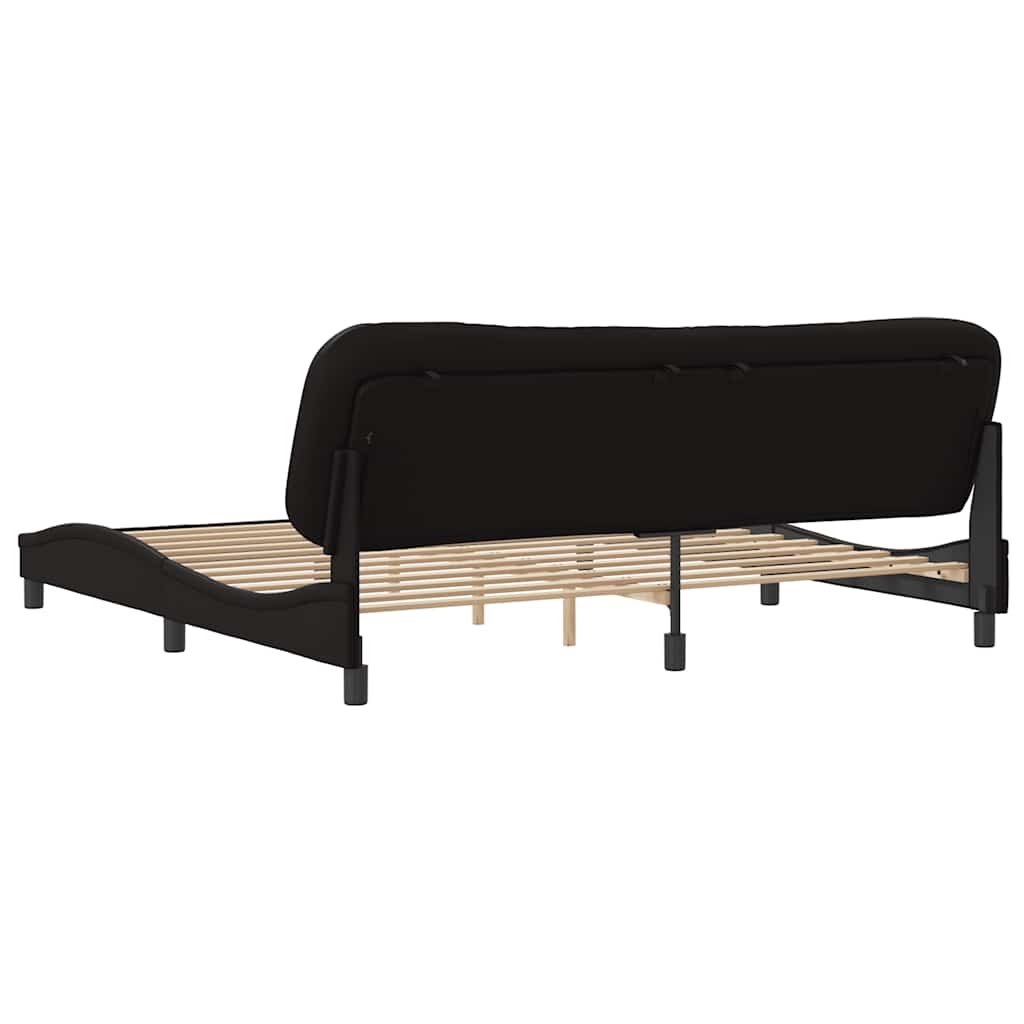 Cadre de lit sans matelas Hvar noir 200x200 cm similicuir - XIOS