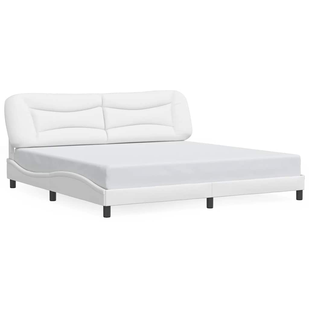 Cadre de lit sans matelas Hvar blanc 200x200 cm similicuir - XIOS