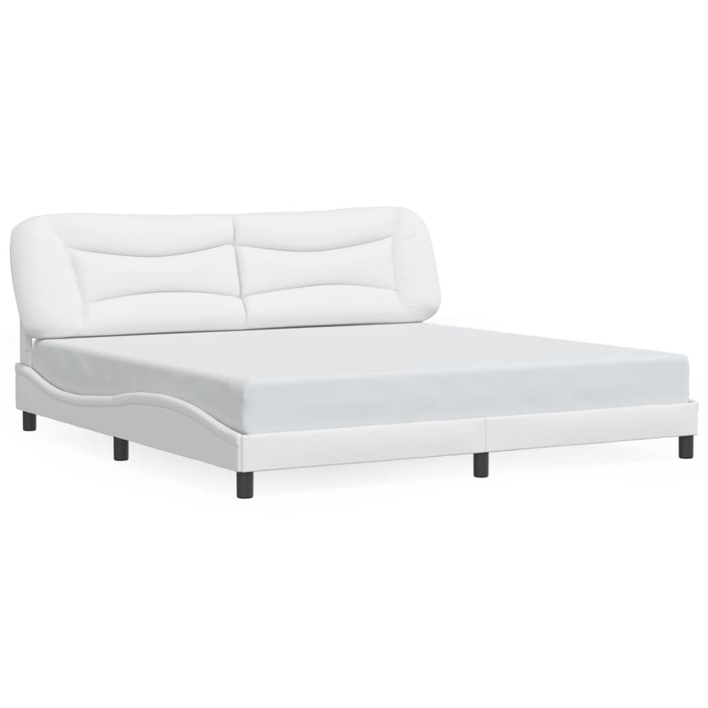 Cadre de lit sans matelas Hvar blanc 200x200 cm similicuir