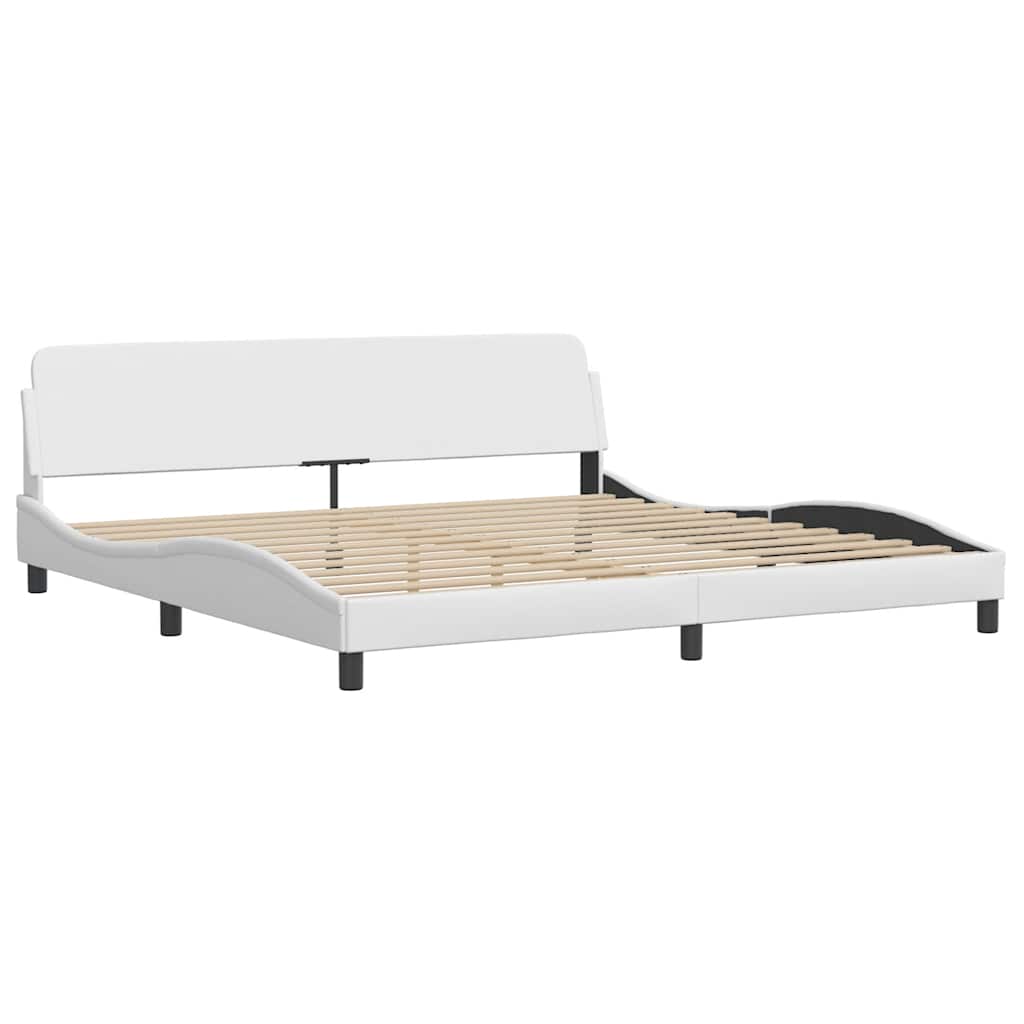 Cadre de lit sans matelas Hvar blanc 200x200 cm similicuir - XIOS